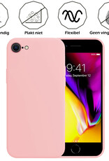 Nomfy Hoesje Geschikt voor iPhone SE 2020 Hoesje Siliconen Cover Case - Hoes Geschikt voor iPhone SE (2020) Hoes Back Case - 2-PACK - Lichtroze
