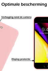 Nomfy Hoesje Geschikt voor iPhone SE 2020 Hoesje Siliconen Cover Case - Hoes Geschikt voor iPhone SE (2020) Hoes Back Case - 2-PACK - Lichtroze