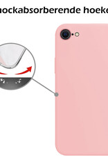Nomfy Hoesje Geschikt voor iPhone SE 2020 Hoesje Siliconen Cover Case - Hoes Geschikt voor iPhone SE (2020) Hoes Back Case - 2-PACK - Lichtroze