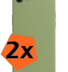 Nomfy Nomfy iPhone SE 2020 Hoesje Siliconen 2 PACK - Groen
