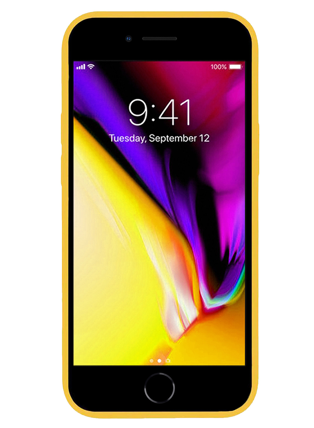 Nomfy Hoesje Geschikt voor iPhone SE 2020 Hoesje Siliconen Cover Case - Hoes Geschikt voor iPhone SE (2020) Hoes Back Case - 2-PACK - Geel