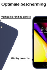 Nomfy Hoesje Geschikt voor iPhone SE 2020 Hoesje Siliconen Cover Case - Hoes Geschikt voor iPhone SE (2020) Hoes Back Case - 2-PACK - Donkerblauw