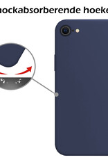 Nomfy Hoesje Geschikt voor iPhone SE 2020 Hoesje Siliconen Cover Case - Hoes Geschikt voor iPhone SE (2020) Hoes Back Case - 2-PACK - Donkerblauw