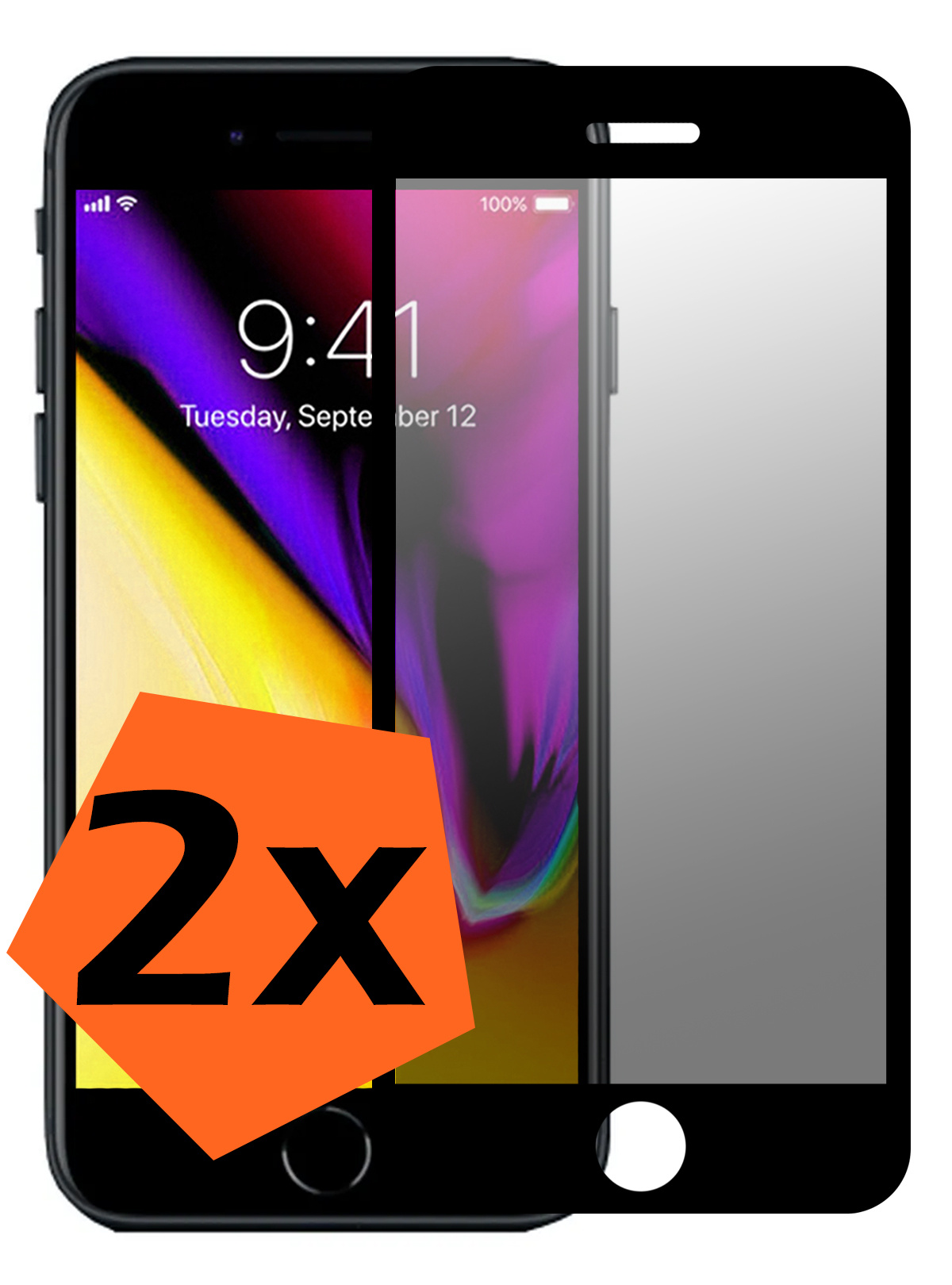 Nomfy Screenprotector Geschikt voor iPhone 6 Screenprotector Privacy Bescherm Glas - Screenprotector Geschikt voor iPhone 6 Privacy Screenprotector Tempered Glass - 2 PACK