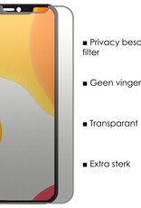 NoXx Screenprotector Geschikt voor iPhone 12 Pro Max Screenprotector Privacy Tempered Glass Gehard Glas Display Cover - 3x