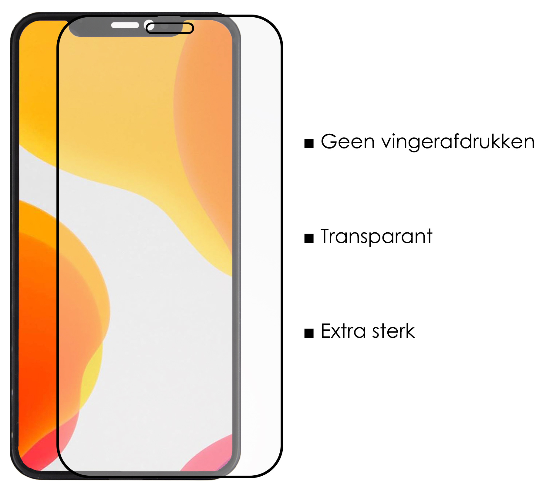 NoXx Screenprotector Geschikt voor iPhone 12 Pro Max Screenprotector Tempered Glass Gehard Glas Full Cover - 3x