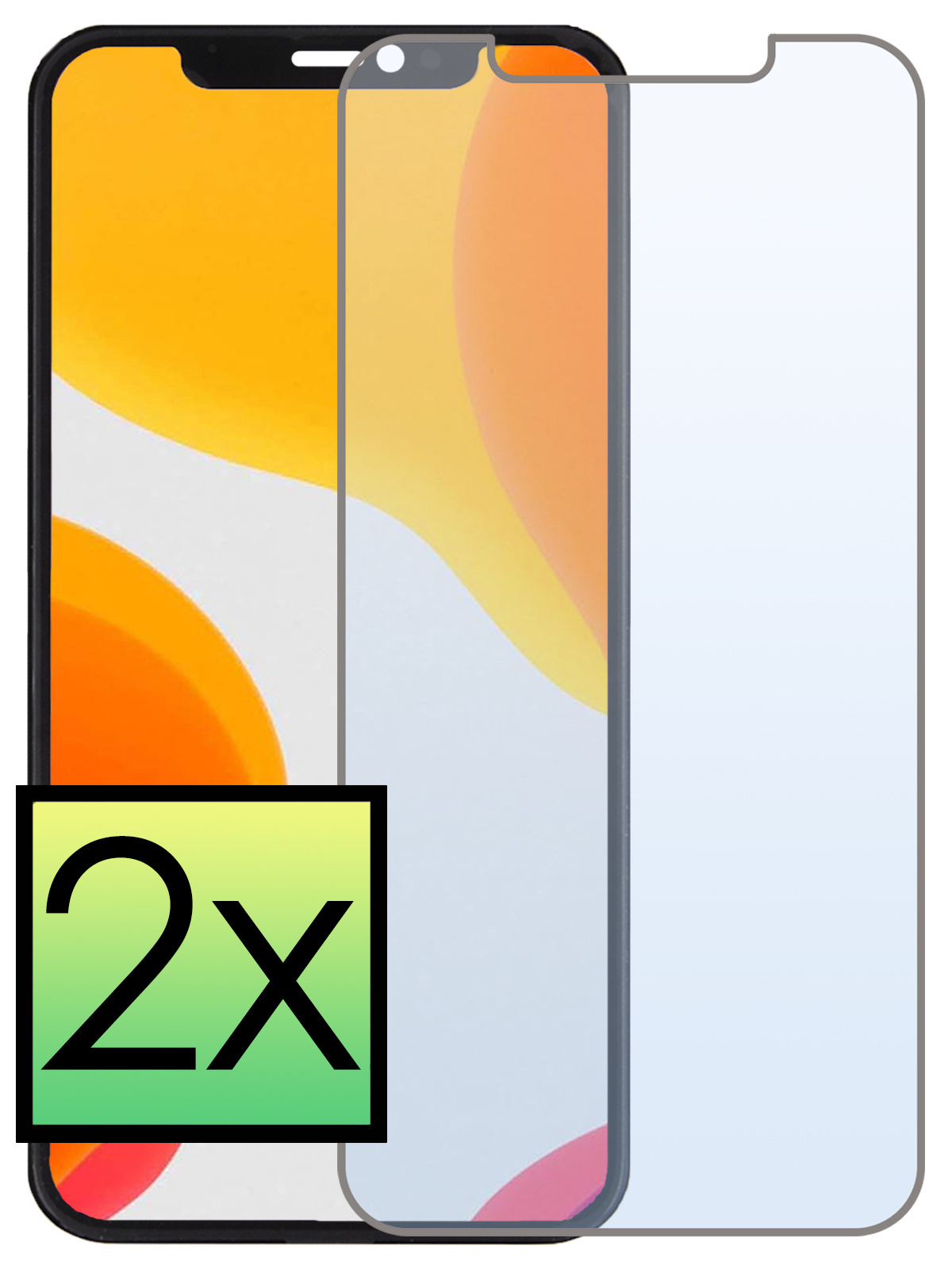 NoXx Screenprotector Geschikt voor iPhone 12 Pro Max Screenprotector Tempered Glass Gehard Glas Beschermglas - 2x