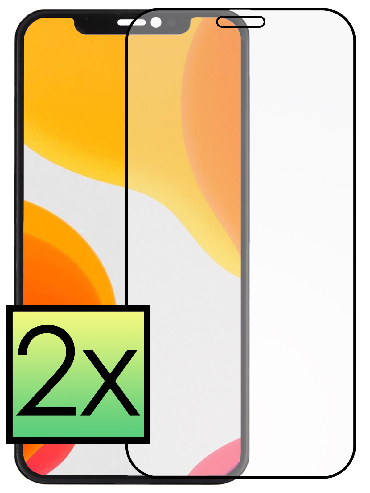 NoXx Screenprotector Geschikt voor iPhone 12 Pro Screenprotector Tempered Glass Gehard Glas Full Cover - 2x