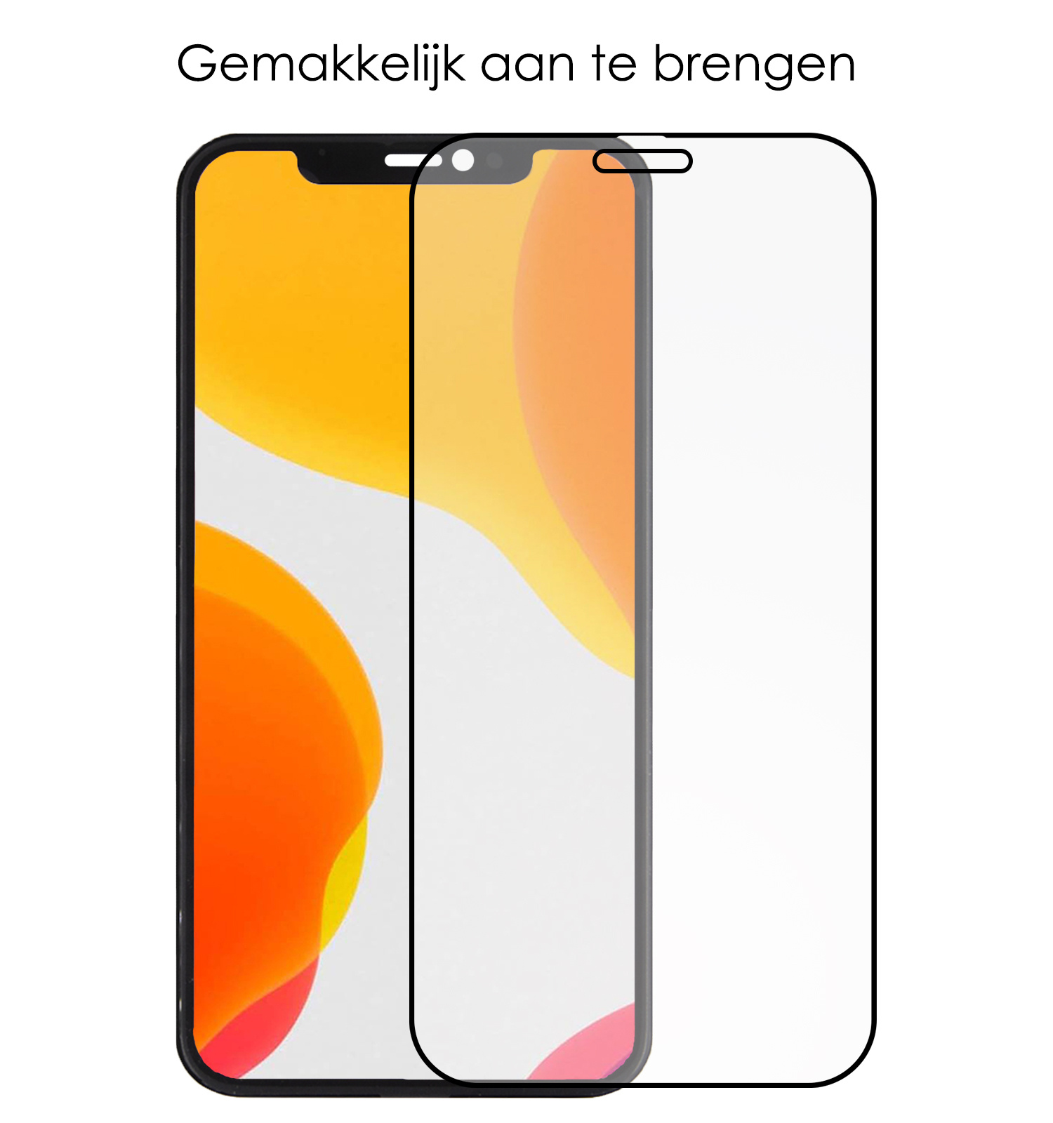 NoXx Screenprotector Geschikt voor iPhone 12 Mini Screenprotector Tempered Glass Gehard Glas Full Cover - 2x