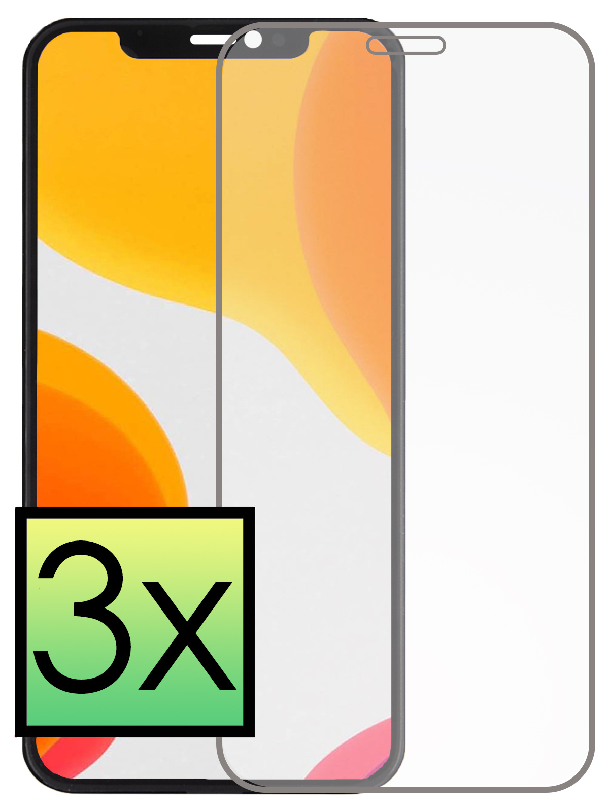 NoXx Screenprotector Geschikt voor iPhone 11 Pro Max Screenprotector Tempered Glass Gehard Glas Full Screen Display Cover - 3x