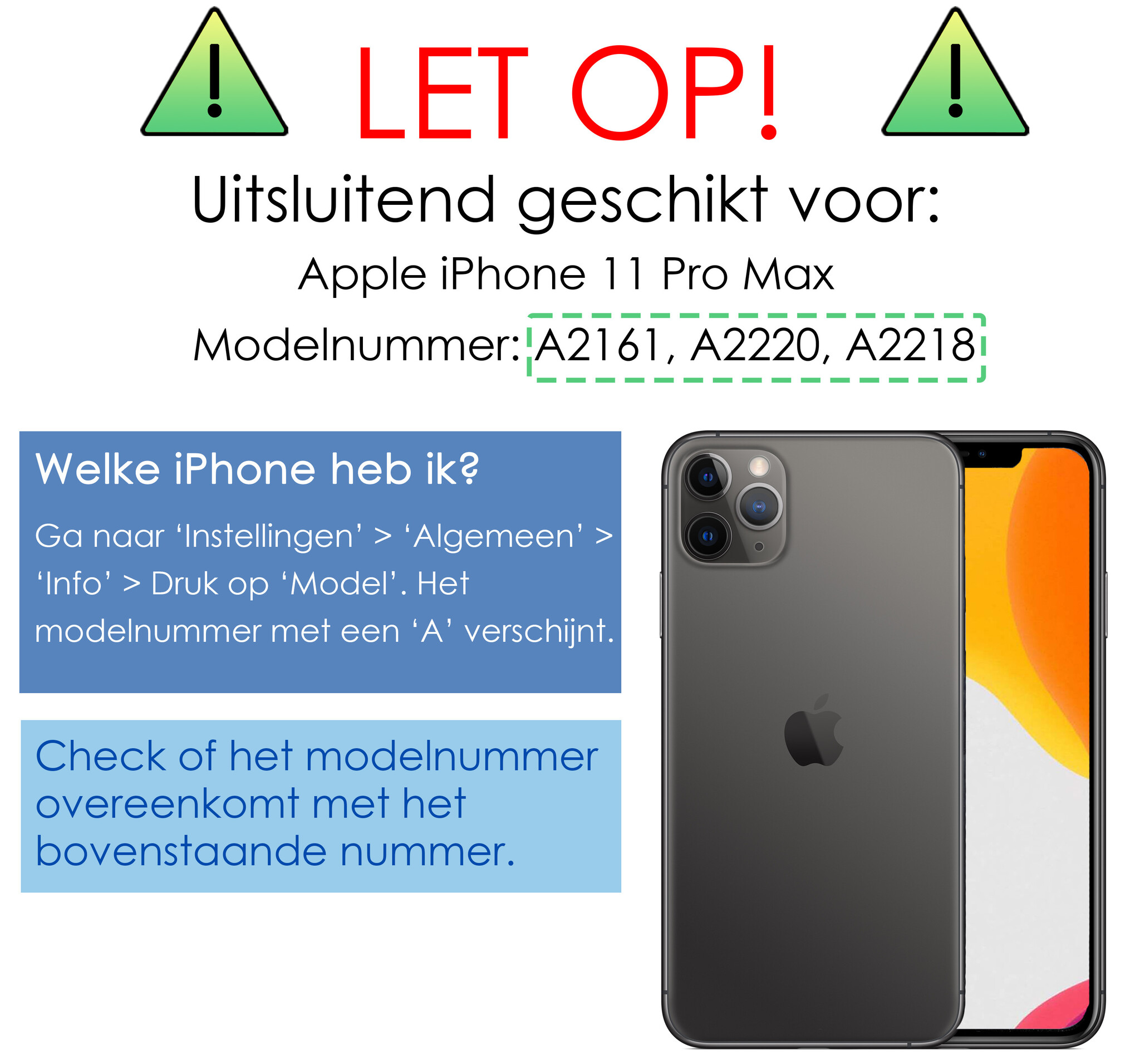 NoXx Screenprotector Geschikt voor iPhone 11 Pro Max Screenprotector Tempered Glass Gehard Glas Full Cover - 3x