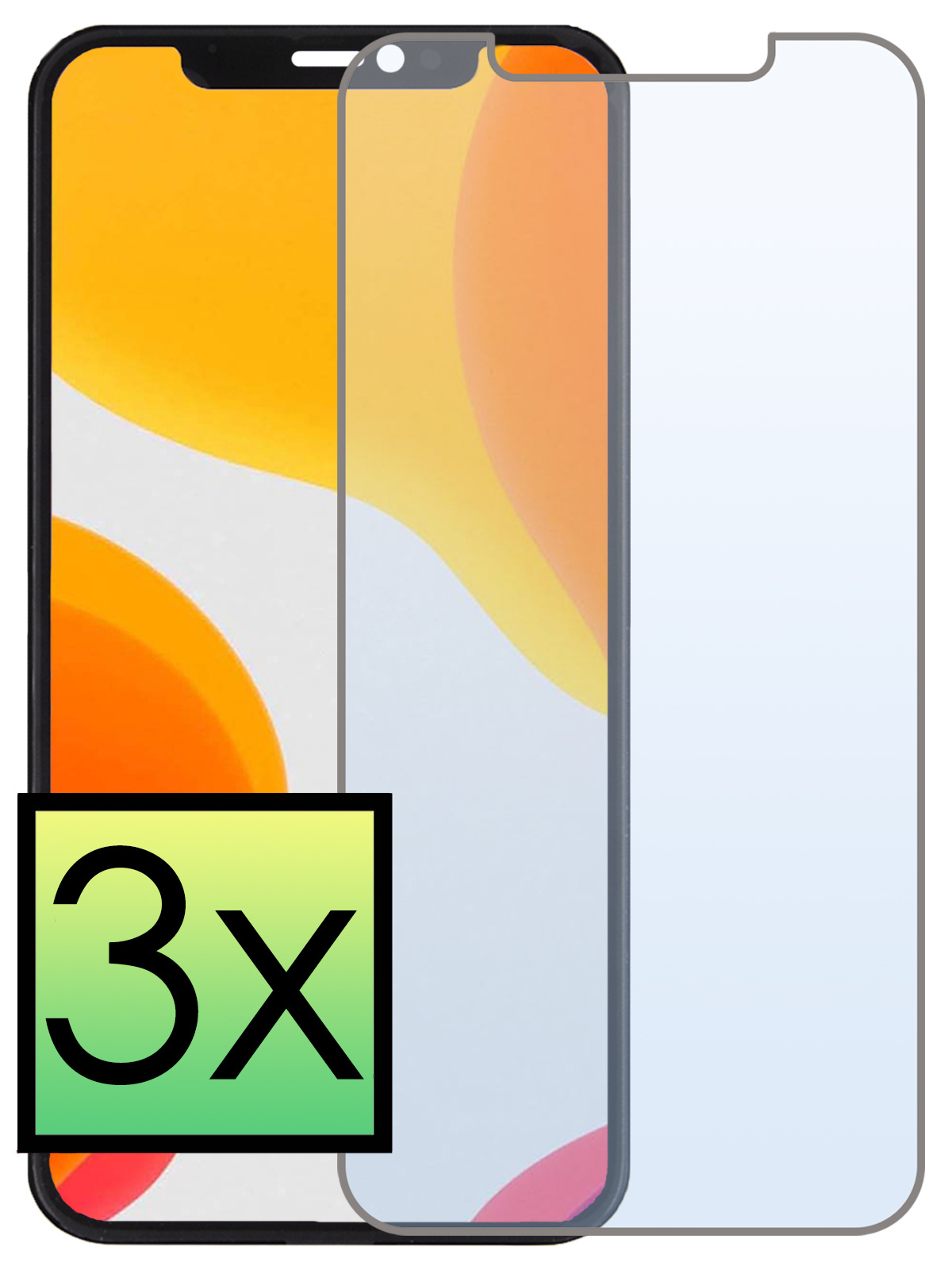 NoXx Screenprotector Geschikt voor iPhone 11 Pro Screenprotector Tempered Glass Gehard Glas Beschermglas - 3x
