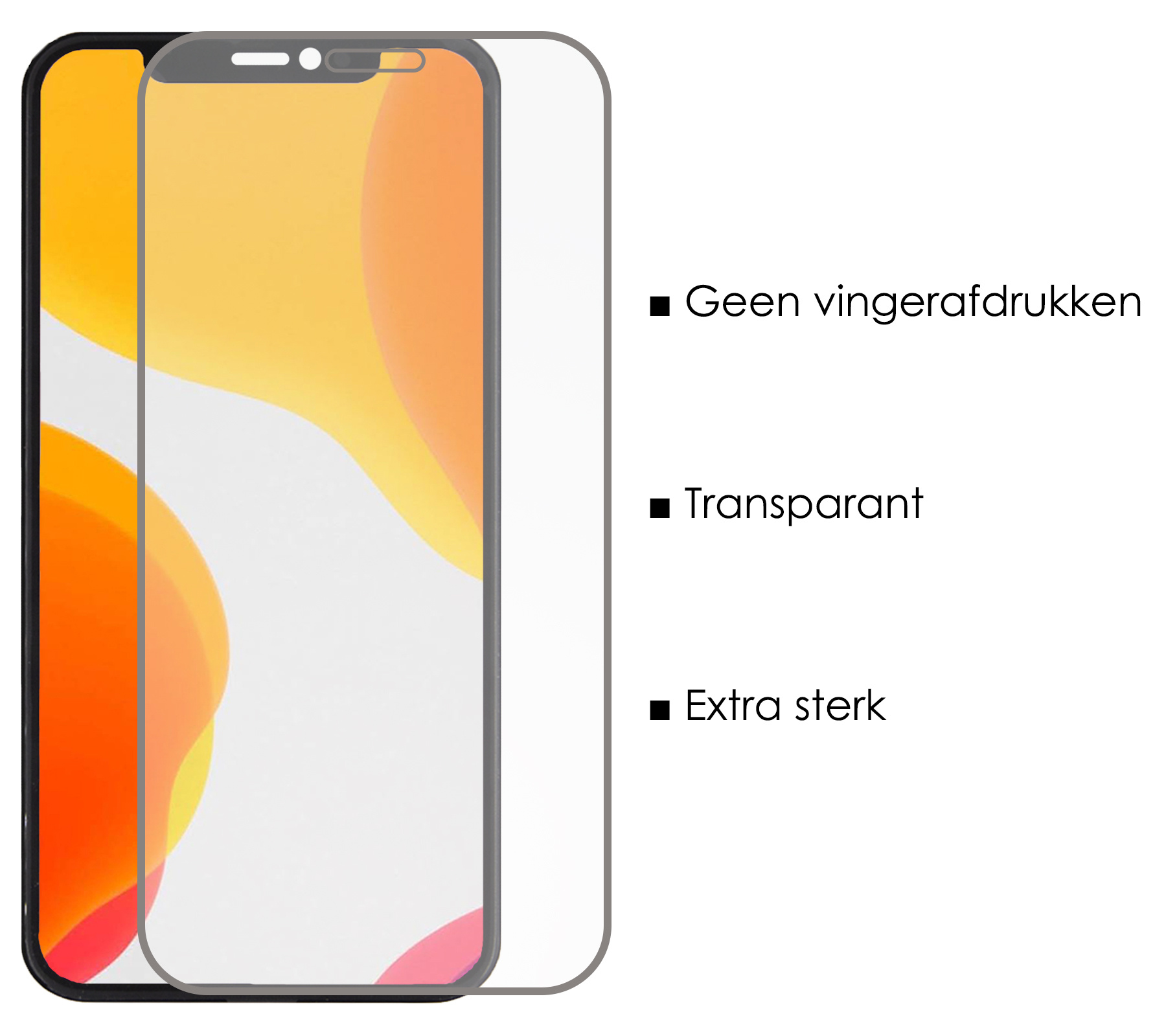 NoXx Screenprotector Geschikt voor iPhone 11 Screenprotector Tempered Glass Gehard Glas Full Screen Display Cover - 3x