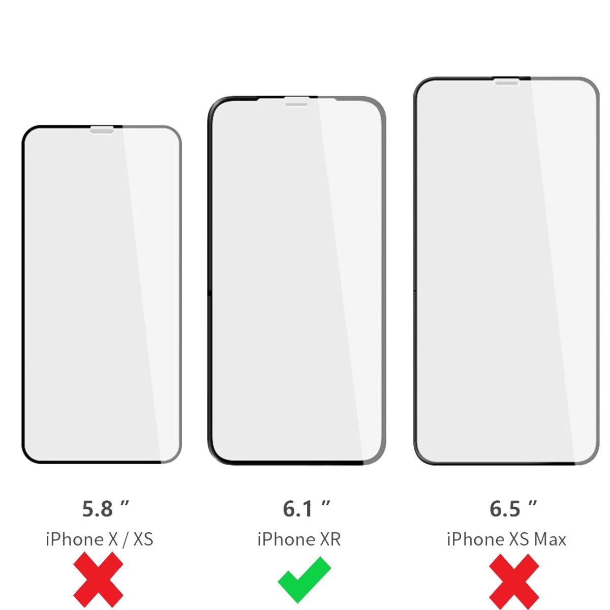 NoXx Screenprotector Geschikt voor iPhone XR Screenprotector Tempered Glass Gehard Glas Beschermglas - 3x