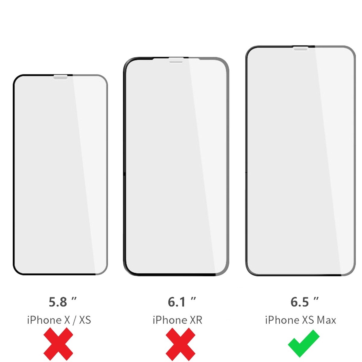 NoXx Screenprotector Geschikt voor iPhone Xs Max Screenprotector Tempered Glass Gehard Glas Full Screen Display Cover - 3x