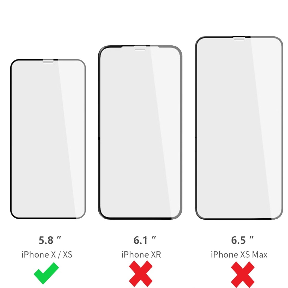 NoXx Screenprotector Geschikt voor iPhone Xs Screenprotector Tempered Glass Gehard Glas Full Cover - 2x
