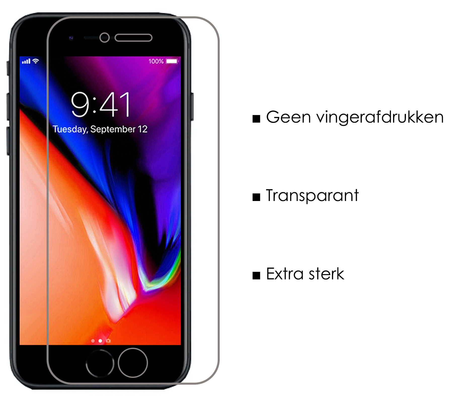 NoXx Screenprotector Geschikt voor iPhone 6s Screenprotector Tempered Glass Gehard Glas Beschermglas
