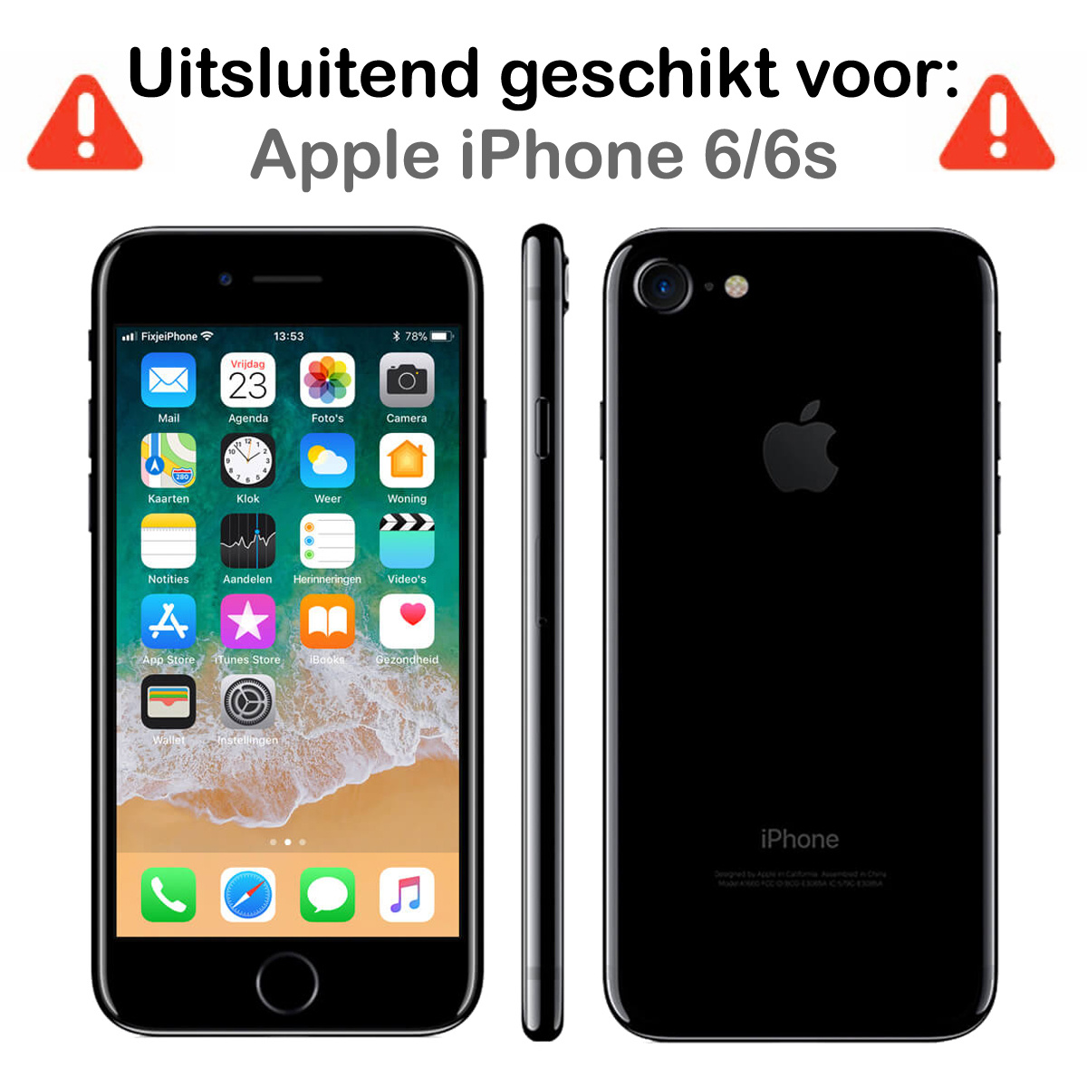 NoXx Screenprotector Geschikt voor iPhone 6s Screenprotector Tempered Glass Gehard Glas Beschermglas - 2x