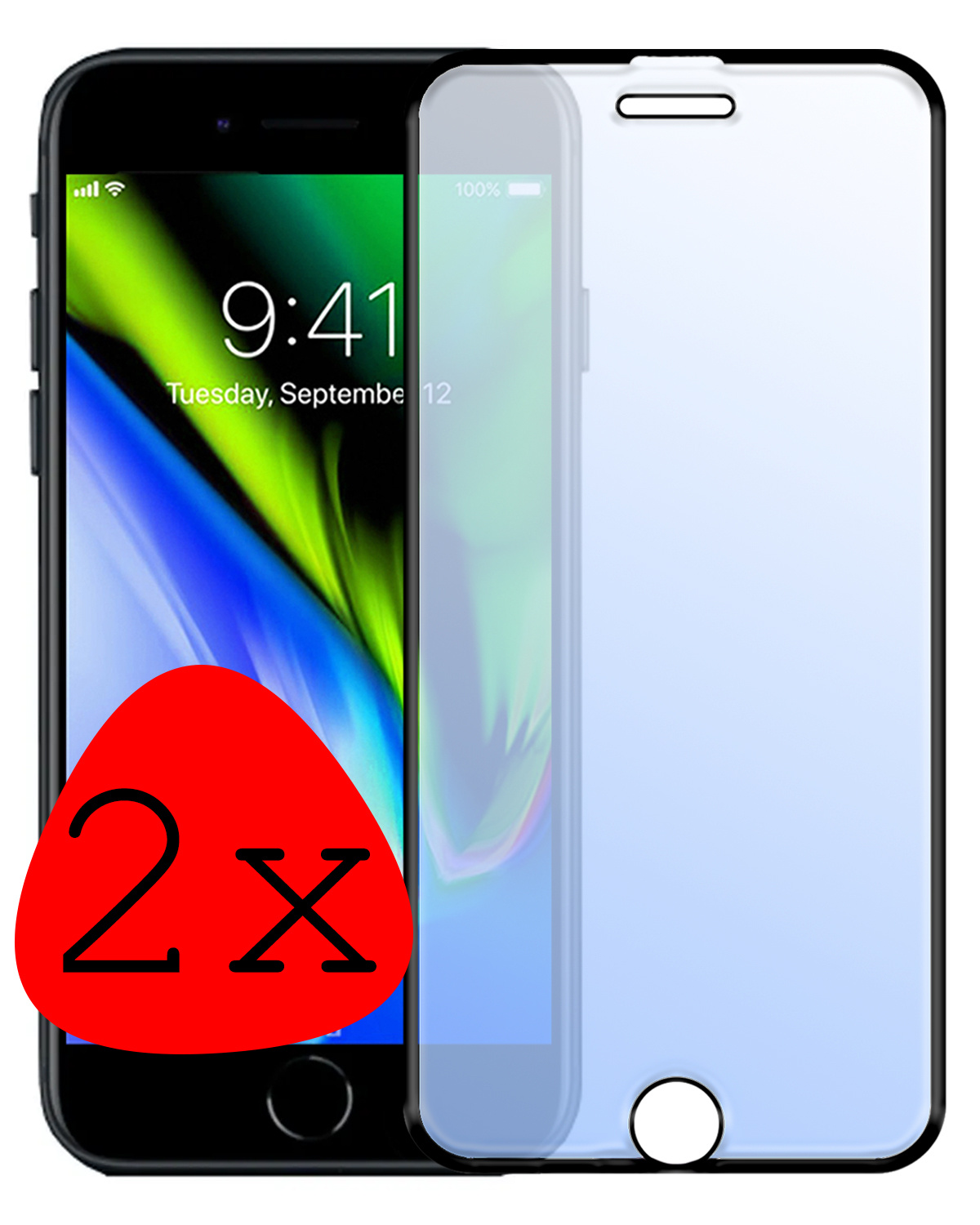 BASEY. Screenprotector Geschikt voor iPhone SE 2020 Screenprotector Beschermglas Full Cover - Screenprotector Geschikt voor iPhone SE (2020) Screen Protector Full Cover - 2 Stuks