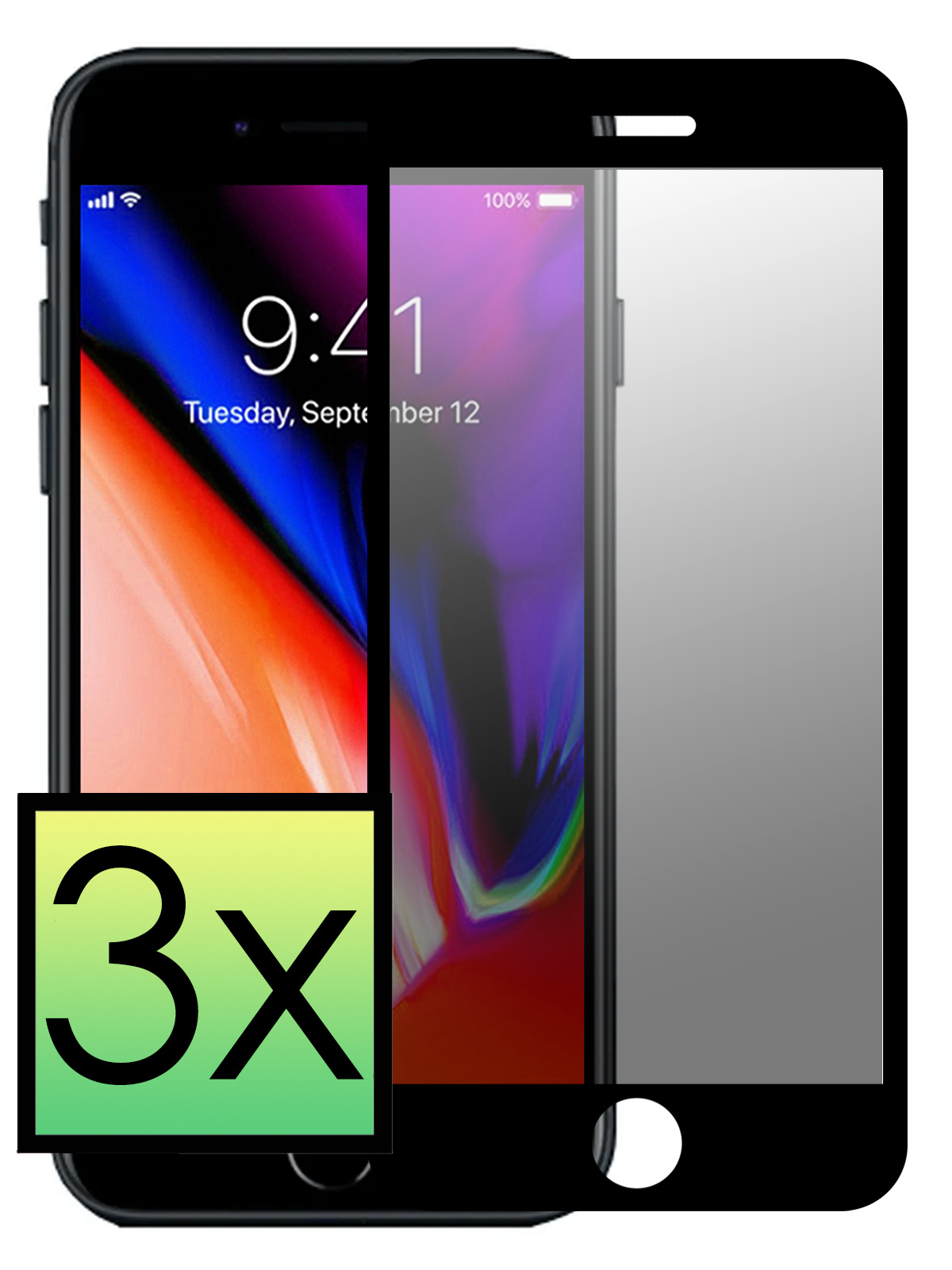NoXx Screenprotector Geschikt voor iPhone 6s Screenprotector Privacy Tempered Glass Gehard Glas Display Cover - 3x