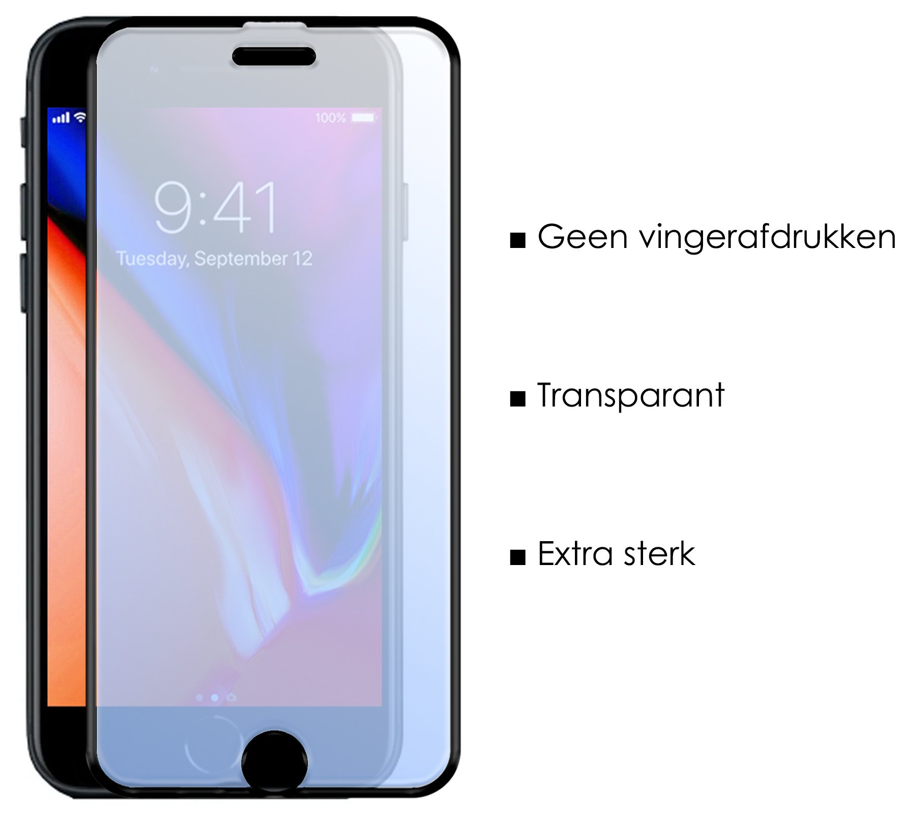 NoXx Screenprotector Geschikt voor iPhone 6 Plus Screenprotector Tempered Glass Gehard Glas Full Cover - 3x