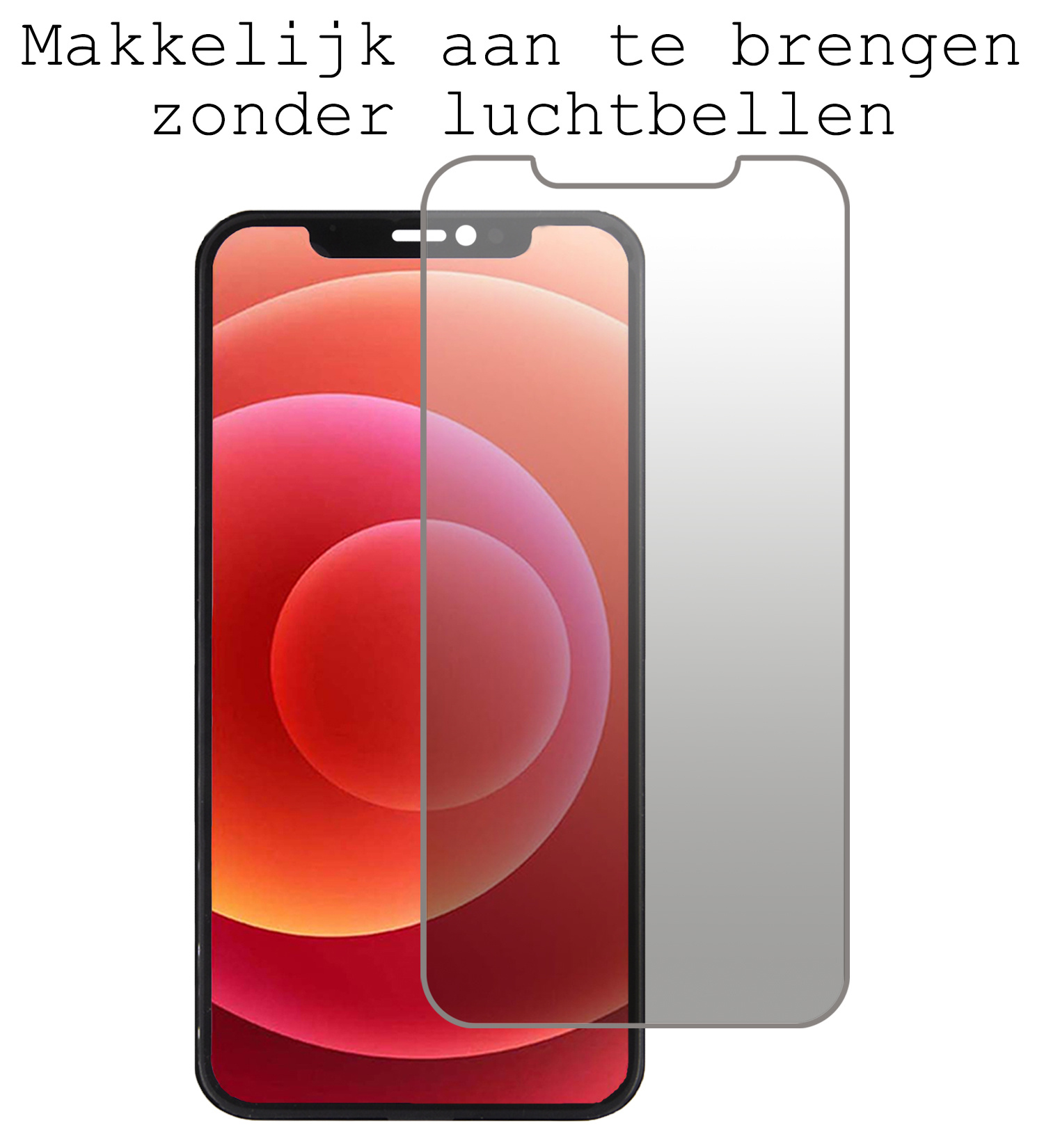 BASEY. Screenprotector Geschikt voor iPhone 12 Mini Screenprotector Privacy Beschermglas - Screenprotector Geschikt voor iPhone 12 Mini Screen Protector Full Screen Privacy - 2 Stuks