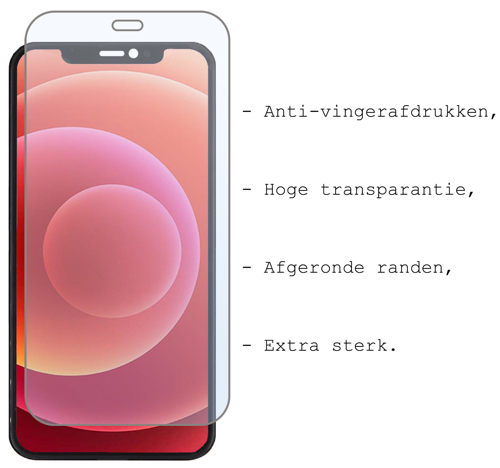 BASEY. Screenprotector Geschikt voor iPhone 12 Mini Screenprotector Tempered Glass Beschermglas Dichte Notch - Screenprotector Geschikt voor iPhone 12 Mini Screen Protector - 2 Stuks