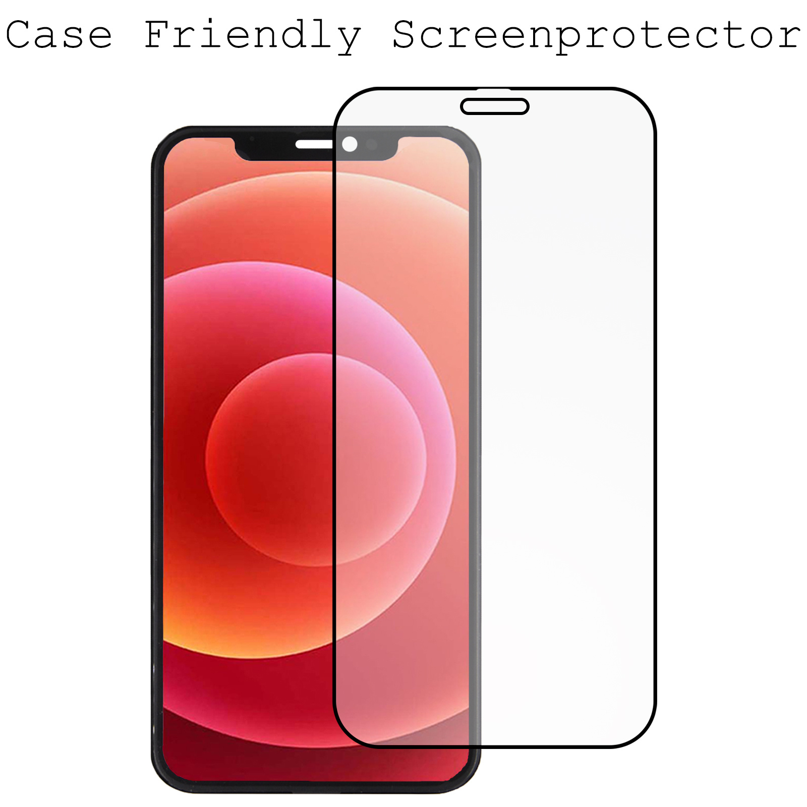 BASEY. Screenprotector Geschikt voor iPhone 12 Screenprotector Beschermglas Full Cover - Screenprotector Geschikt voor iPhone 12 Screen Protector Full Cover - 2 Stuks