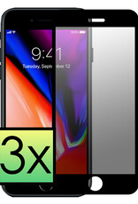 NoXx Screenprotector Geschikt voor iPhone 7 Screenprotector Privacy Tempered Glass Gehard Glas Display Cover - 3x