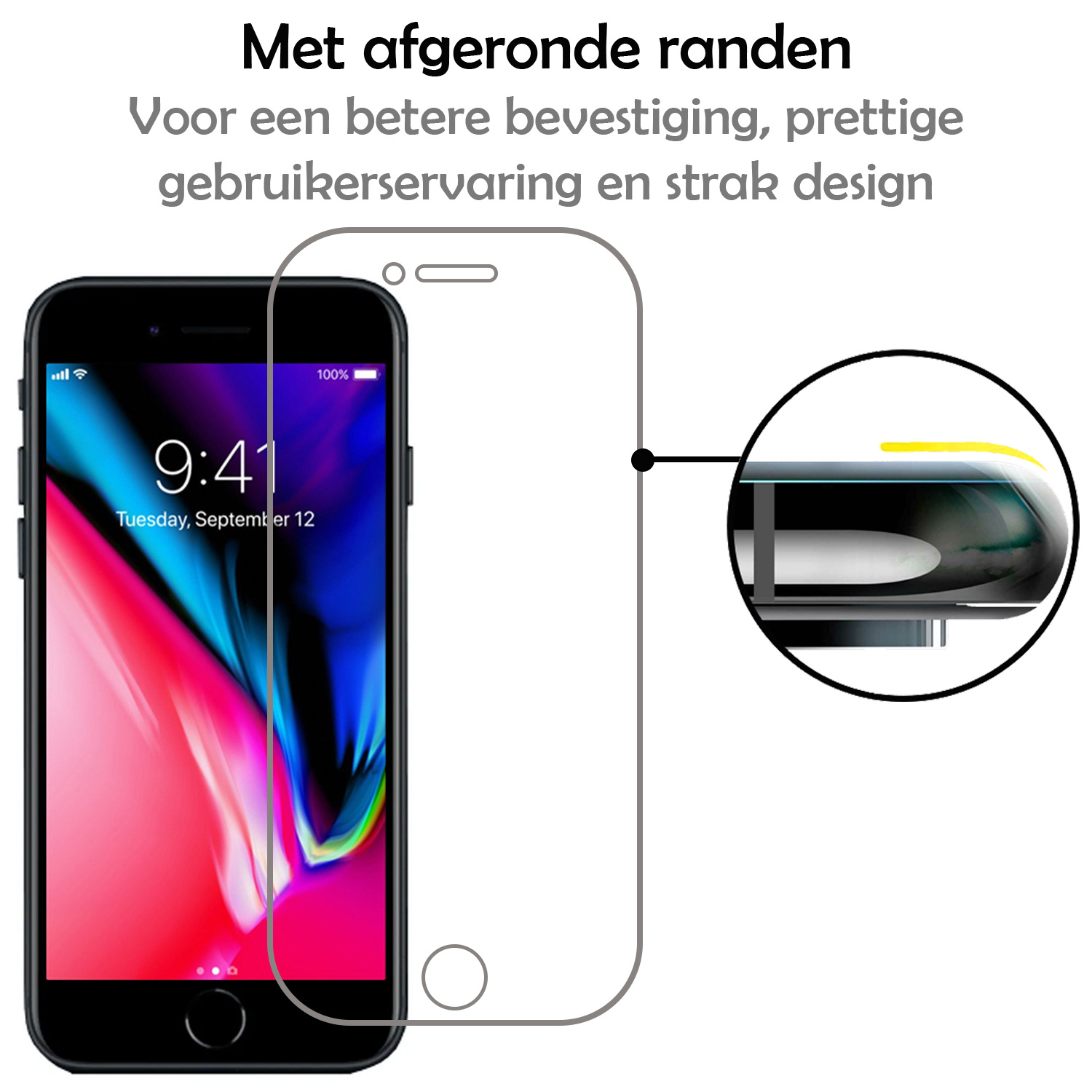 NoXx Screenprotector Geschikt voor iPhone 7 Plus Screenprotector Tempered Glass Gehard Glas Full Cover