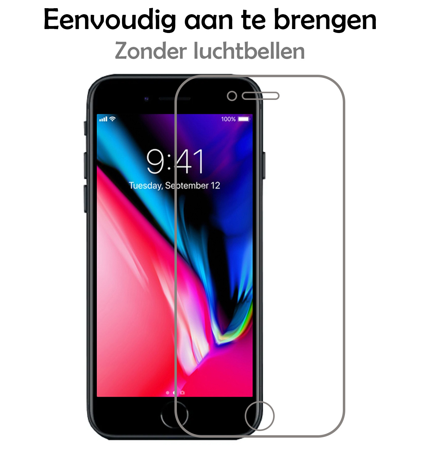 NoXx Screenprotector Geschikt voor iPhone 7 Plus Screenprotector Tempered Glass Gehard Glas Full Cover - 2x