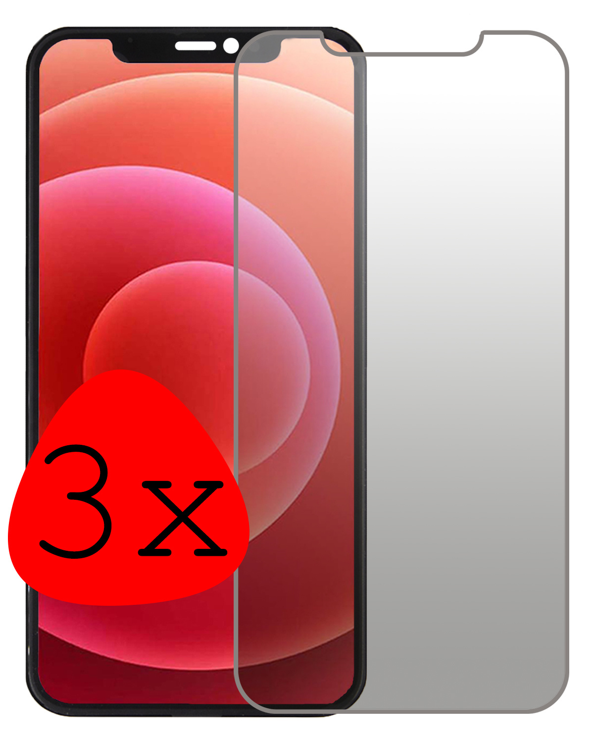 BASEY. Screenprotector Geschikt voor iPhone 12 Pro Screenprotector Privacy Beschermglas - Screenprotector Geschikt voor iPhone 12 Pro Screen Protector Full Screen Privacy - 3 Stuks