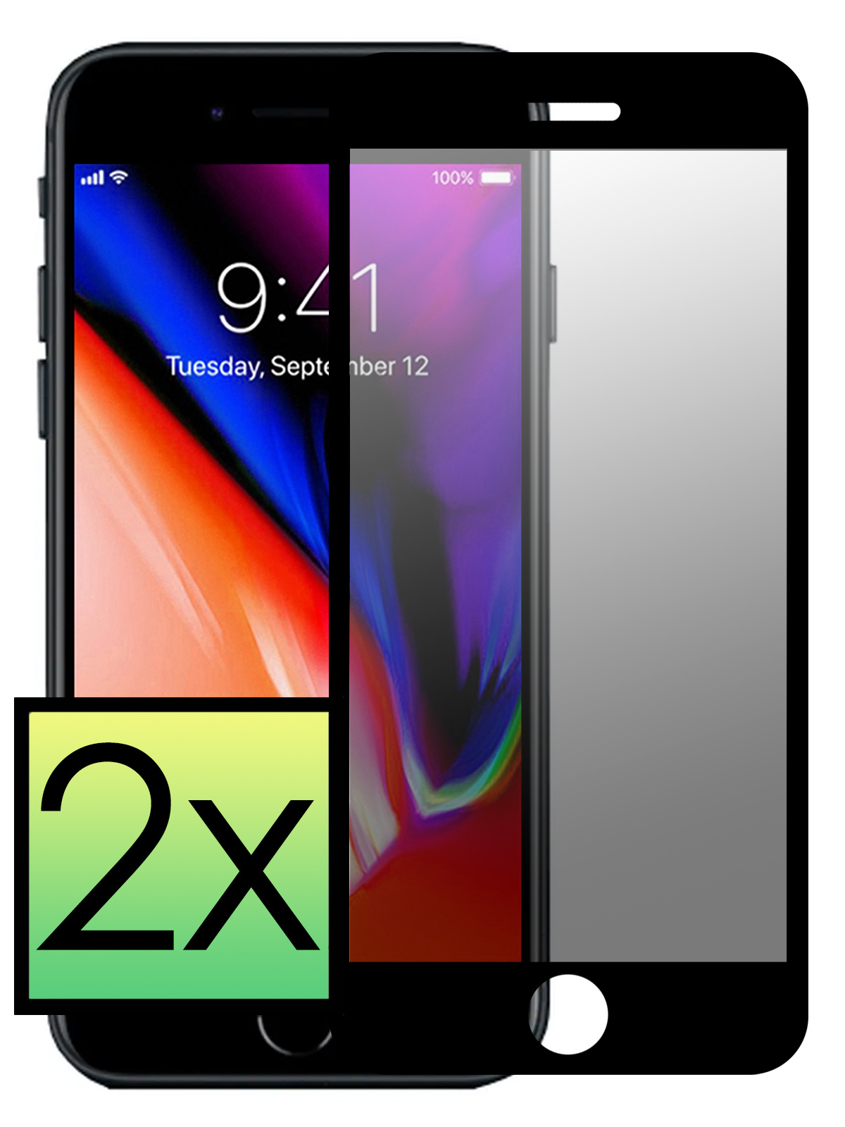 NoXx Screenprotector Geschikt voor iPhone SE 2022 Screenprotector Privacy Tempered Glass Gehard Glas Display Cover - 2x