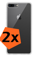 Nomfy Hoesje Geschikt voor iPhone 8 Plus Hoesje Siliconen Cover Case - Hoes Geschikt voor iPhone 8 Plus Hoes Back Case - 2-PACK - Transparant