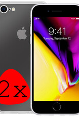 Nomfy Hoesje Geschikt voor iPhone 7 Plus Hoesje Siliconen Cover Case - Hoes Geschikt voor iPhone 7 Plus Hoes Back Case - 2-PACK - Transparant