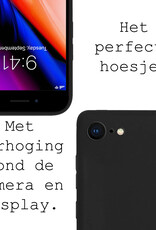 NoXx Hoes Geschikt voor iPhone 8 Plus Hoesje Cover Siliconen Back Case Hoes - Zwart