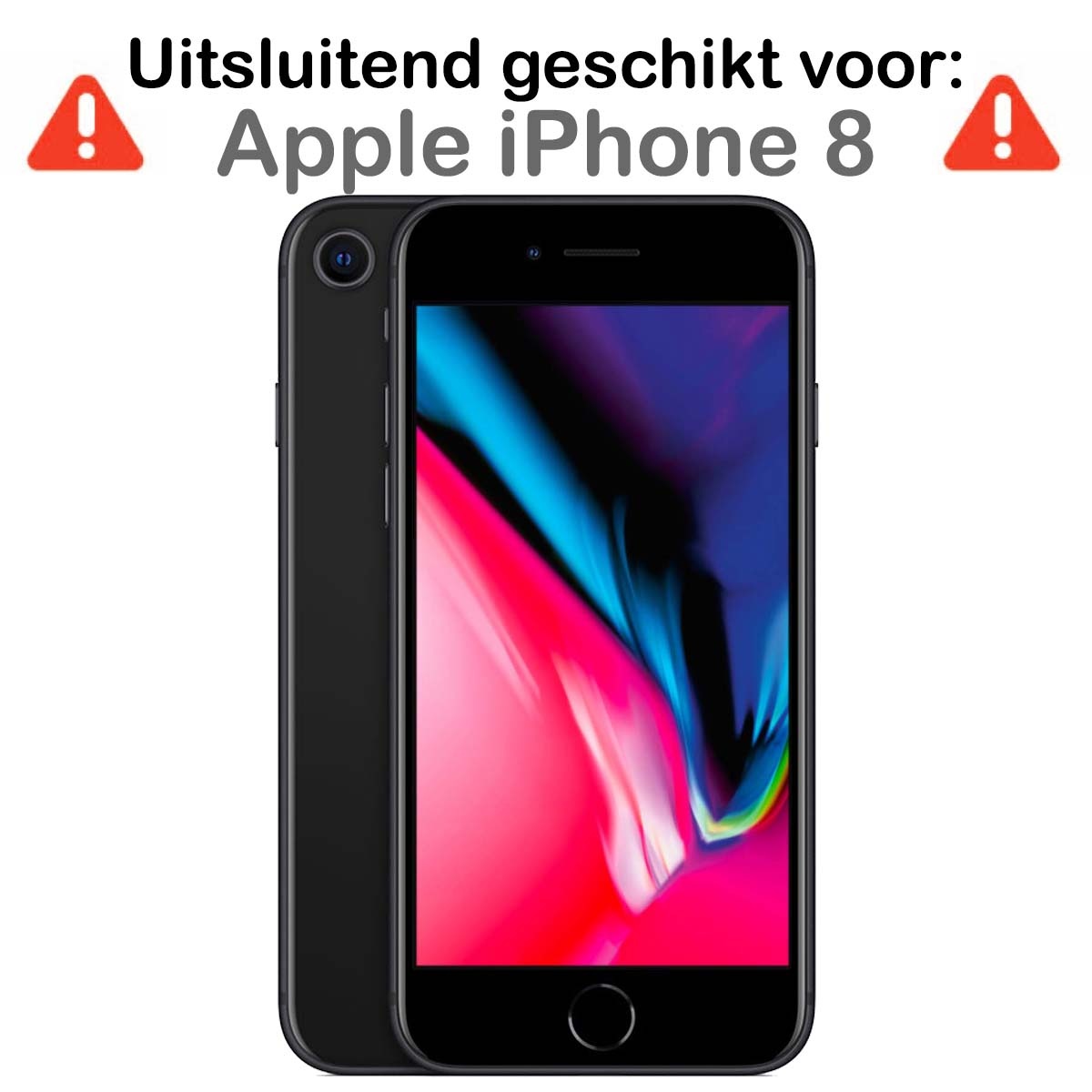 BASEY. Hoes Geschikt voor iPhone 8 Plus Hoesje Siliconen Back Cover Case - Hoesje Geschikt voor iPhone 8 Plus Hoes Cover Hoesje - Zwart - 2 Stuks