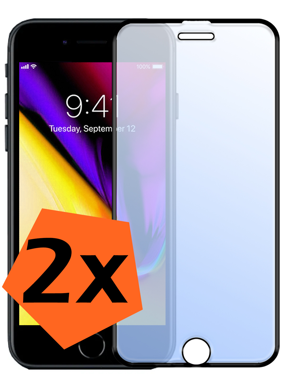 Nomfy Screenprotector Geschikt voor iPhone 6 Plus Screenprotector Bescherm Glas - Screenprotector Geschikt voor iPhone 6 Plus Screen Protector Tempered Glass Full Screen Full Cover - 2 PACK