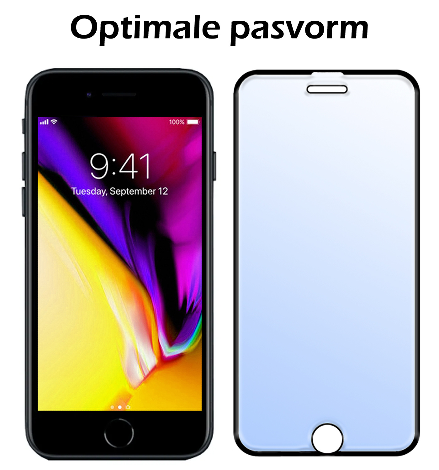 Nomfy Screenprotector Geschikt voor iPhone 7 Screenprotector Bescherm Glas - Screenprotector Geschikt voor iPhone 7 Screen Protector Tempered Glass Full Screen Full Cover