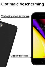 BASEY. Hoes Geschikt voor iPhone 6 Hoesje Siliconen Back Cover Case - Hoesje Geschikt voor iPhone 6 Hoes Cover Hoesje - Zwart - 2 Stuks