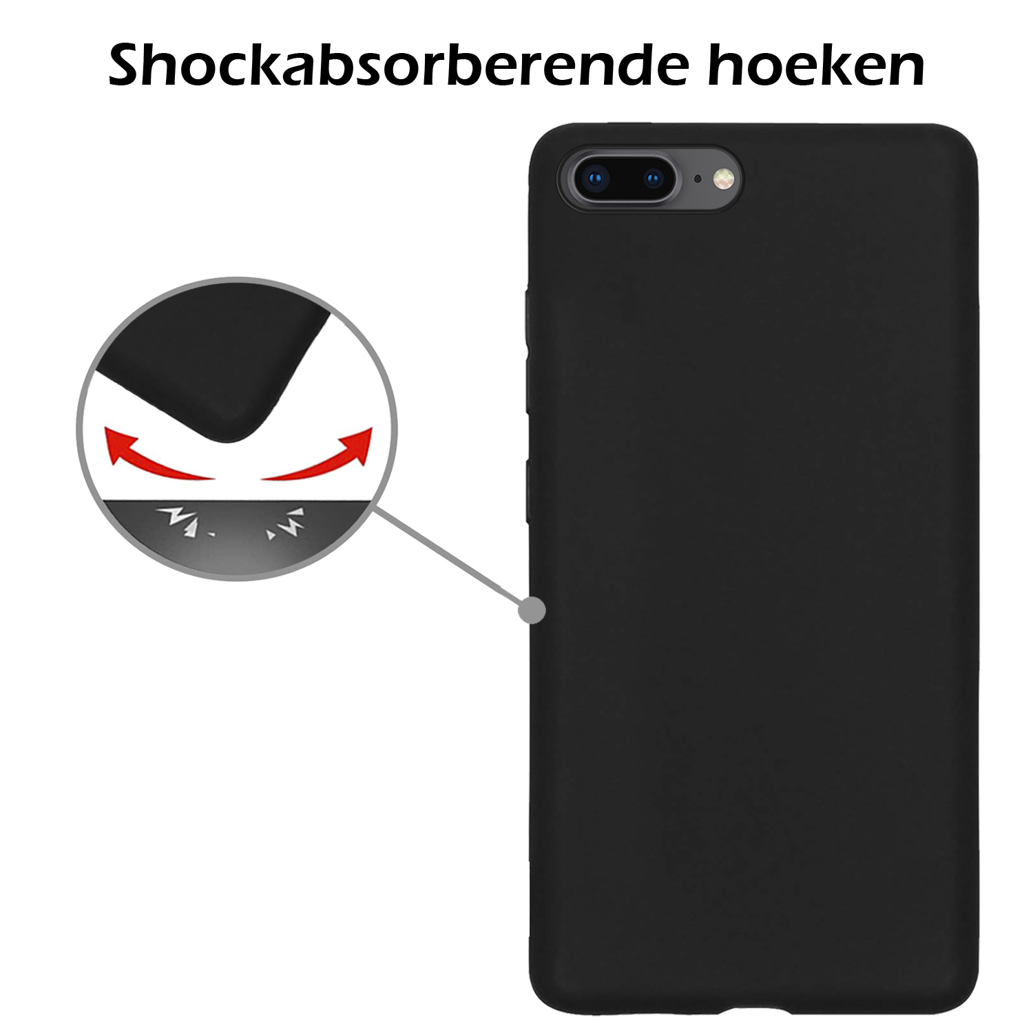 BASEY. Hoes Geschikt voor iPhone 6s Hoesje Siliconen Back Cover Case - Hoesje Geschikt voor iPhone 6s Hoes Cover Hoesje - Zwart - 2 Stuks