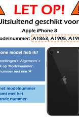 Nomfy Hoesje Geschikt voor iPhone 8 Hoesje Siliconen Cover Case - Hoes Geschikt voor iPhone 8 Hoes Back Case - 2-PACK - Zwart