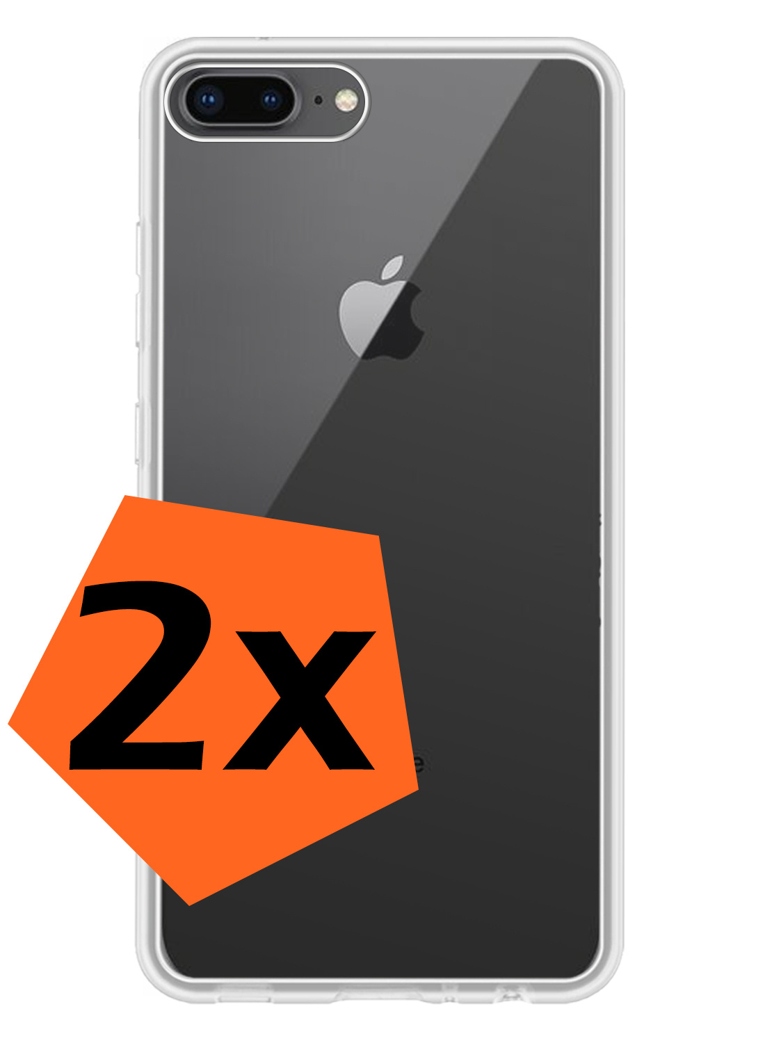 NoXx Hoes Geschikt voor iPhone 6 Hoesje Cover Siliconen Back Case Hoes - Transparant - 2x