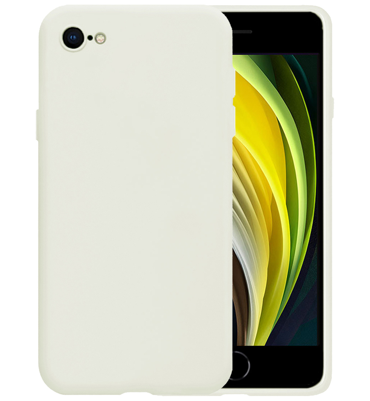 Nomfy Hoesje Geschikt voor iPhone 8 Hoesje Siliconen Cover Case - Hoes Geschikt voor iPhone 8 Hoes Back Case - Wit