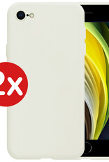 Nomfy Hoesje Geschikt voor iPhone 8 Hoesje Siliconen Cover Case - Hoes Geschikt voor iPhone 8 Hoes Back Case - 2-PACK - Wit