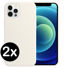 NoXx NoXx iPhone 12 Pro Max Hoesje Siliconen 2 PACK - Wit