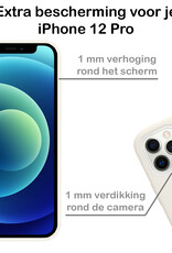 NoXx Hoes Geschikt voor iPhone 12 Pro Max Hoesje Cover Siliconen Back Case Hoes - Wit - 2x