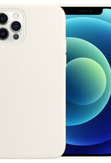 NoXx Hoes Geschikt voor iPhone 12 Pro Max Hoesje Cover Siliconen Back Case Hoes - Wit