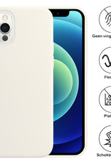 NoXx Hoes Geschikt voor iPhone 12 Pro Max Hoesje Cover Siliconen Back Case Hoes - Wit