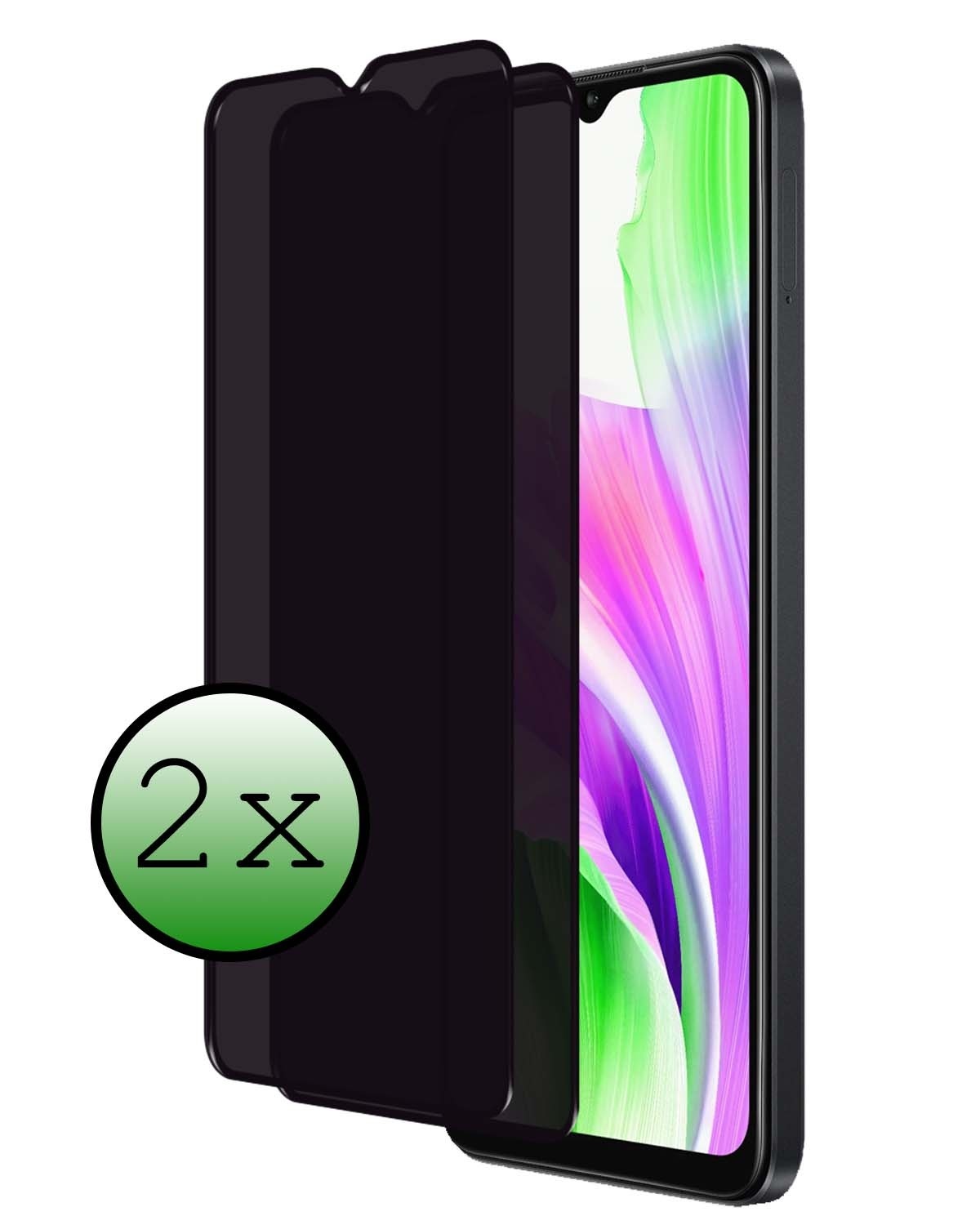 BASEY. Screenprotector Geschikt voor OPPO A18 Screenprotector Privacy Beschermglas - Screenprotector Geschikt voor OPPO A18 Screen Protector Full Screen Privacy - 2 Stuks